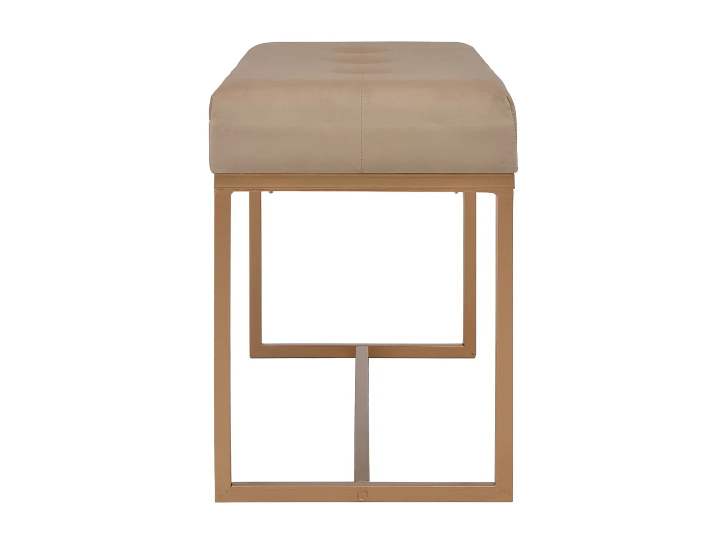 Panca d'ingresso beige 80 cm in velluto