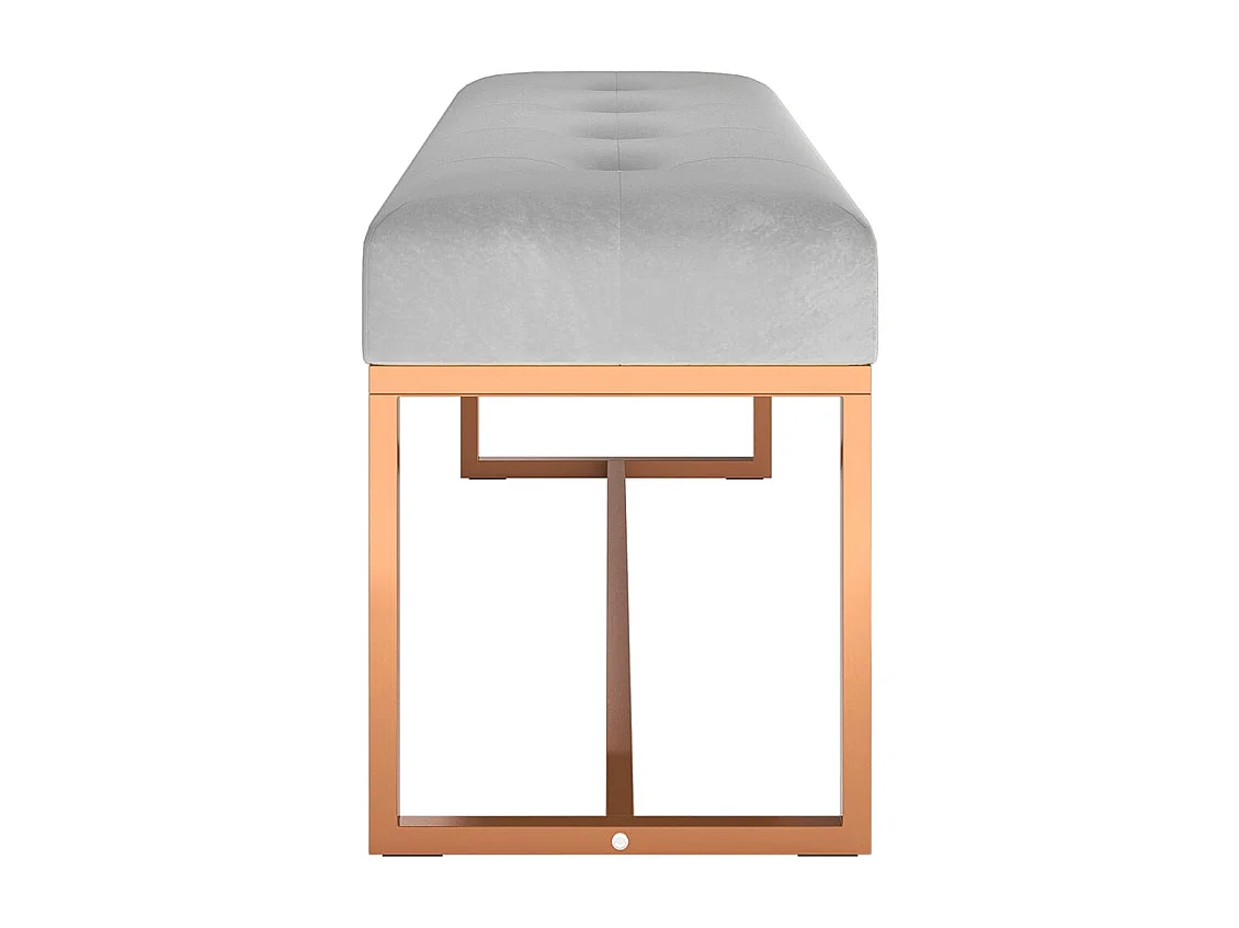 Panca Grigia 110x36x45 cm Velluto