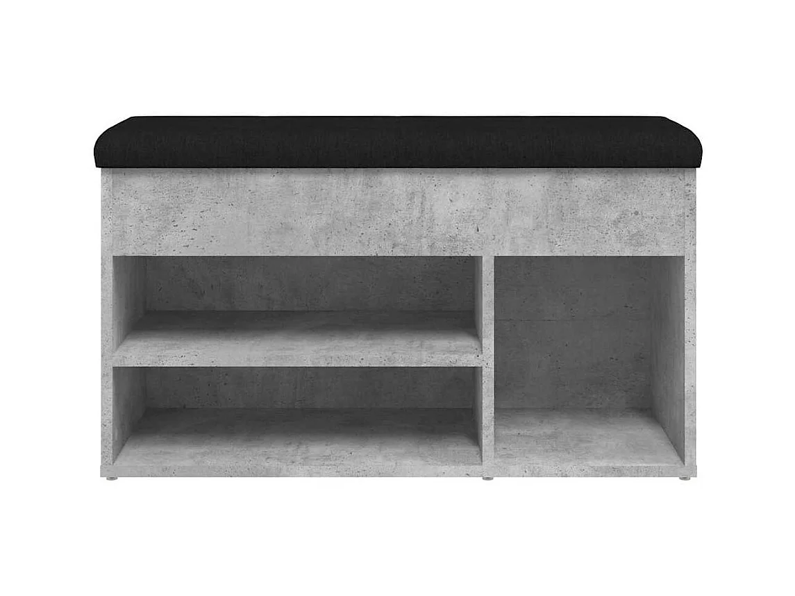 Betongraue Schuhbank 82x32x45,5 cm Holzwerkstoff
