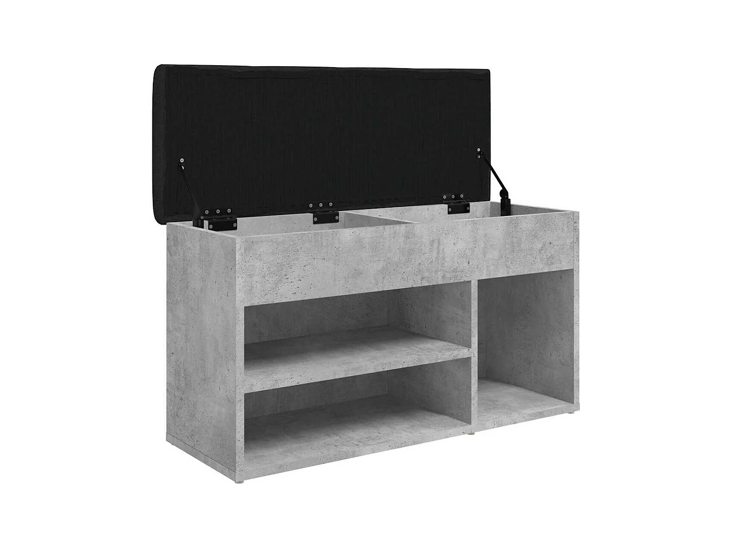 Betongraue Schuhbank 82x32x45,5 cm Holzwerkstoff