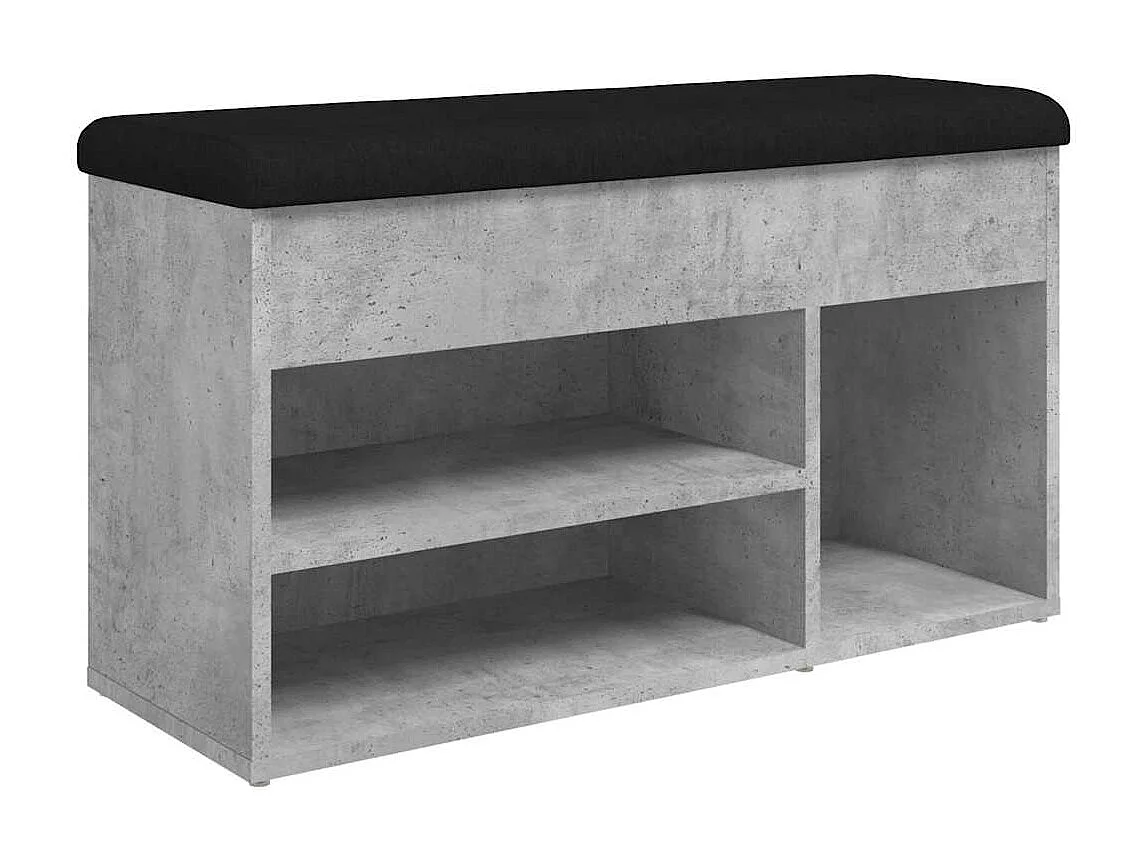 Panca portascarpe in cemento grigio 82x32x45,5 cm in legno ingegnerizzato