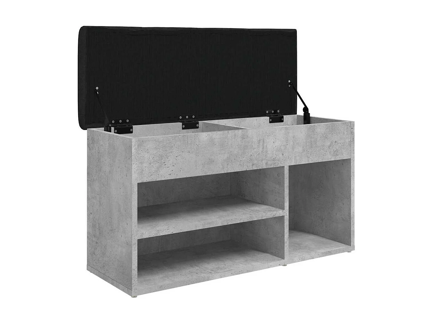 Panca portascarpe in cemento grigio 82x32x45,5 cm in legno ingegnerizzato