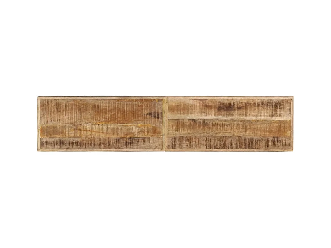 Banc 160 cm bois de manguier brut massif et acier