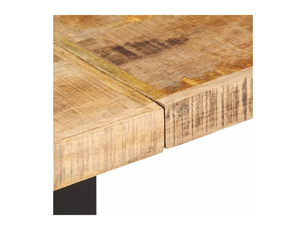 Banc 160 cm bois de manguier brut massif et acier