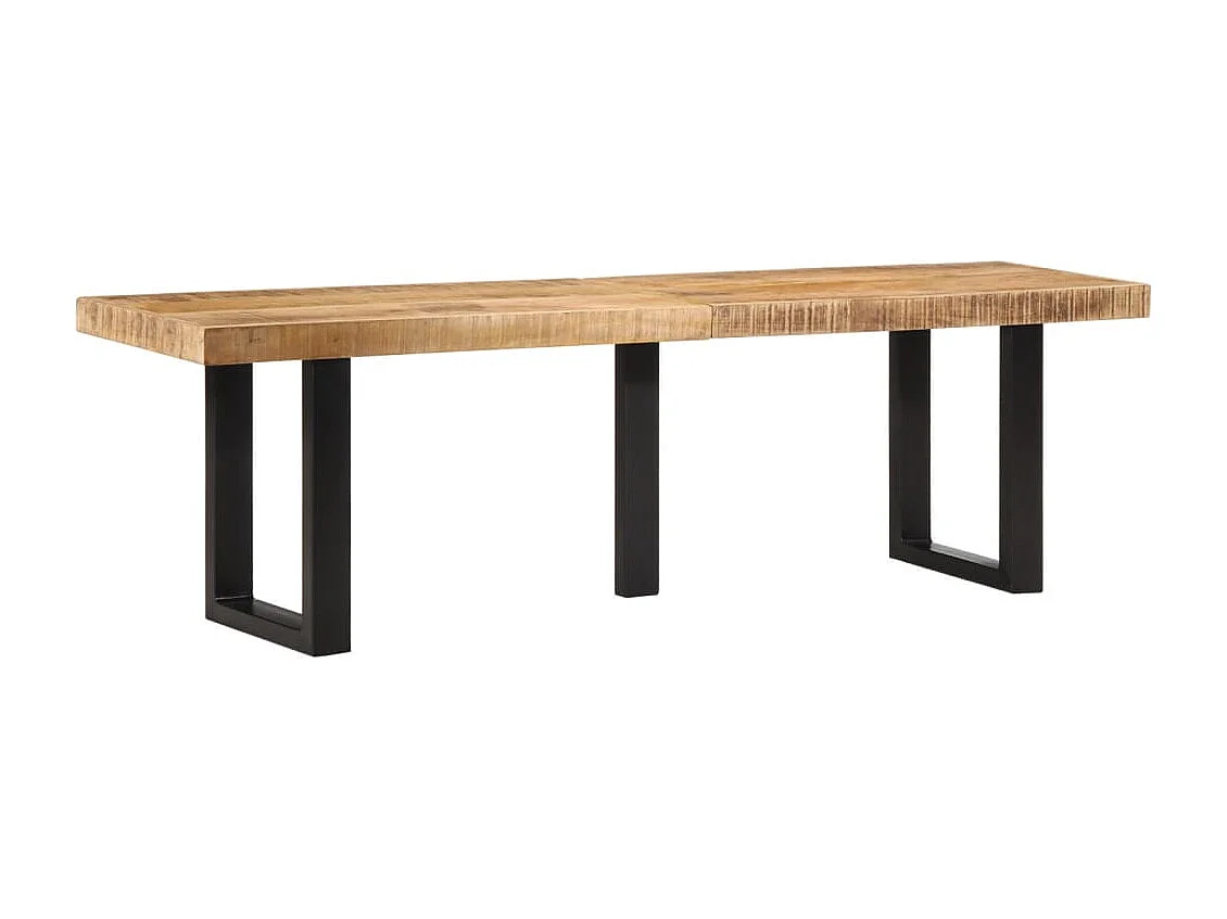 Banc 160 cm bois de manguier brut massif et acier