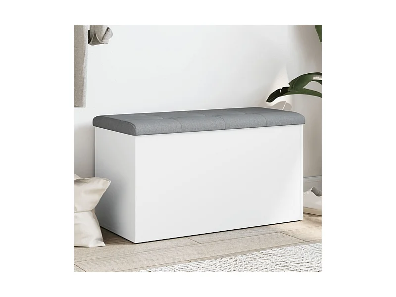 Banco de almacenaje blanco 82x42x45 cm madera de ingeniería