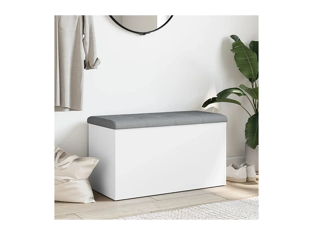 Weiße Aufbewahrungsbank 82x42x45 cm Holzwerkstoff