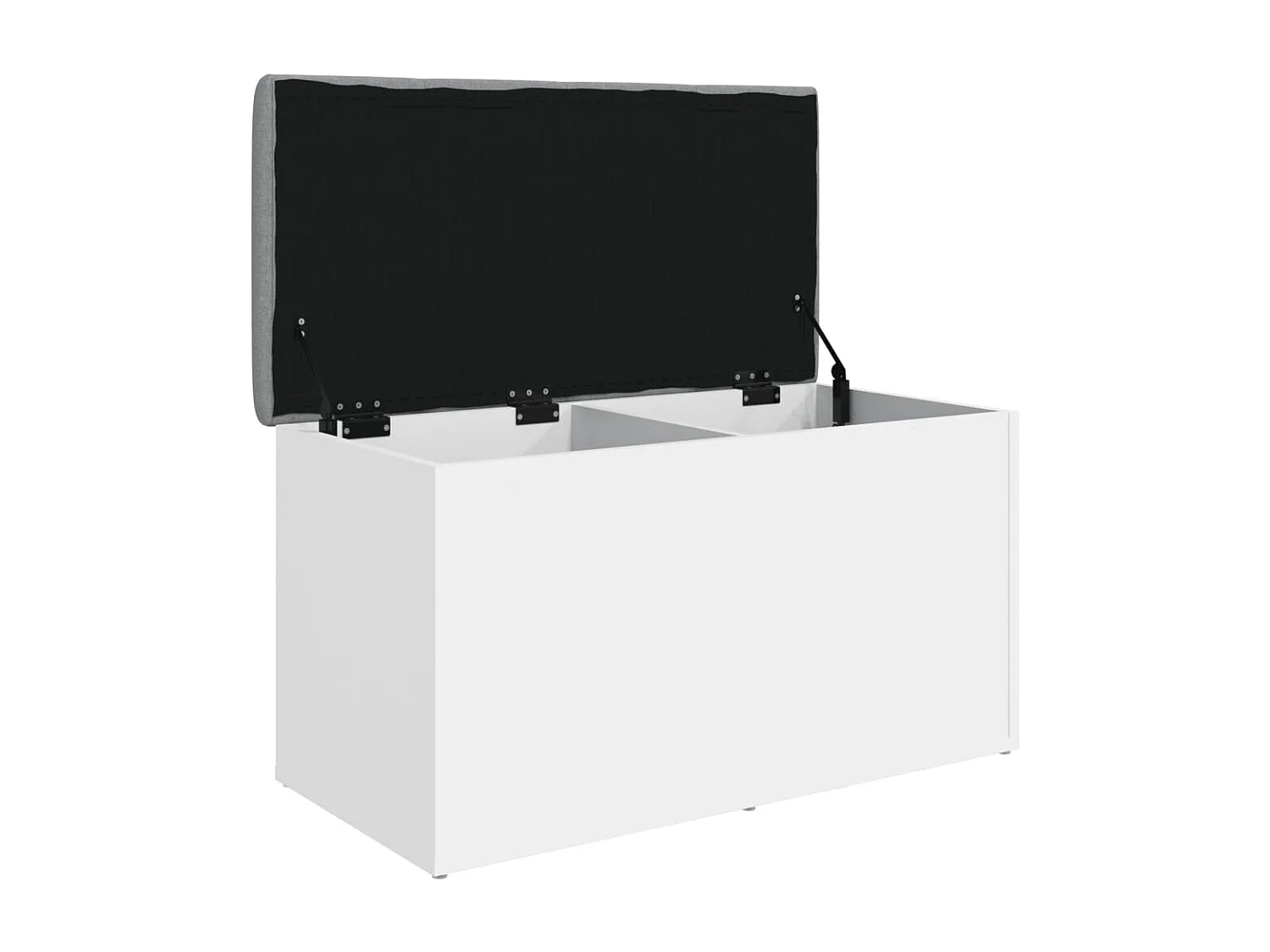 Panca contenitore bianca 82x42x45 cm in legno ingegnerizzato