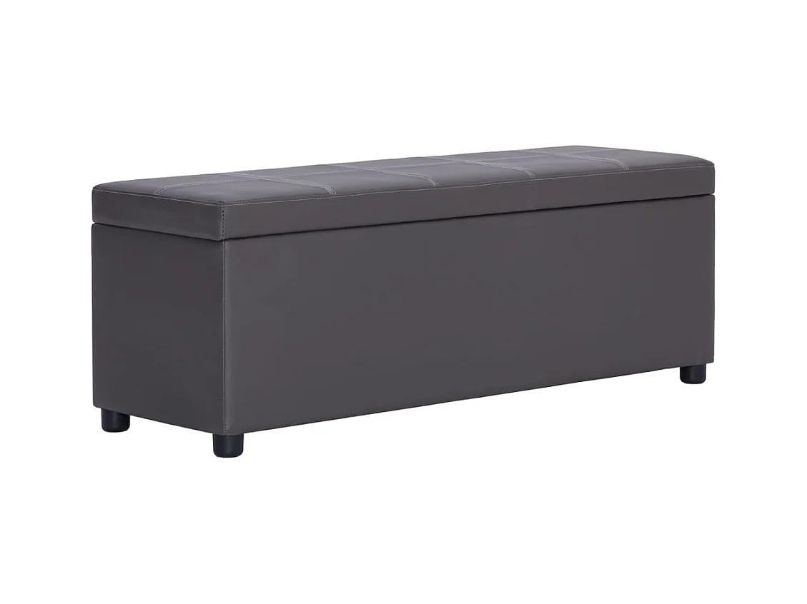 Banc avec compartiment de rangement 116 cm Gris Similicuir