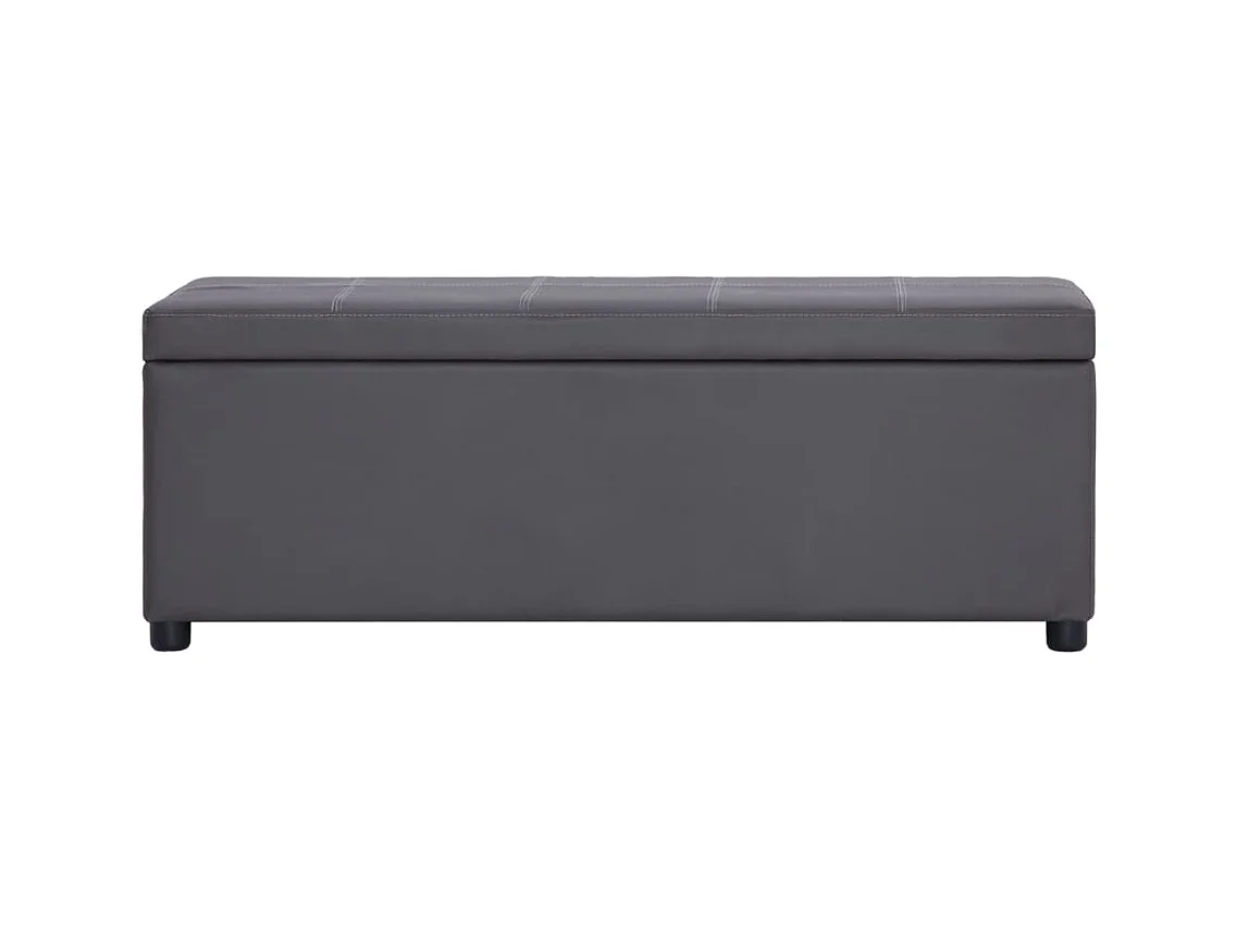 Banc avec compartiment de rangement 116 cm Gris Similicuir