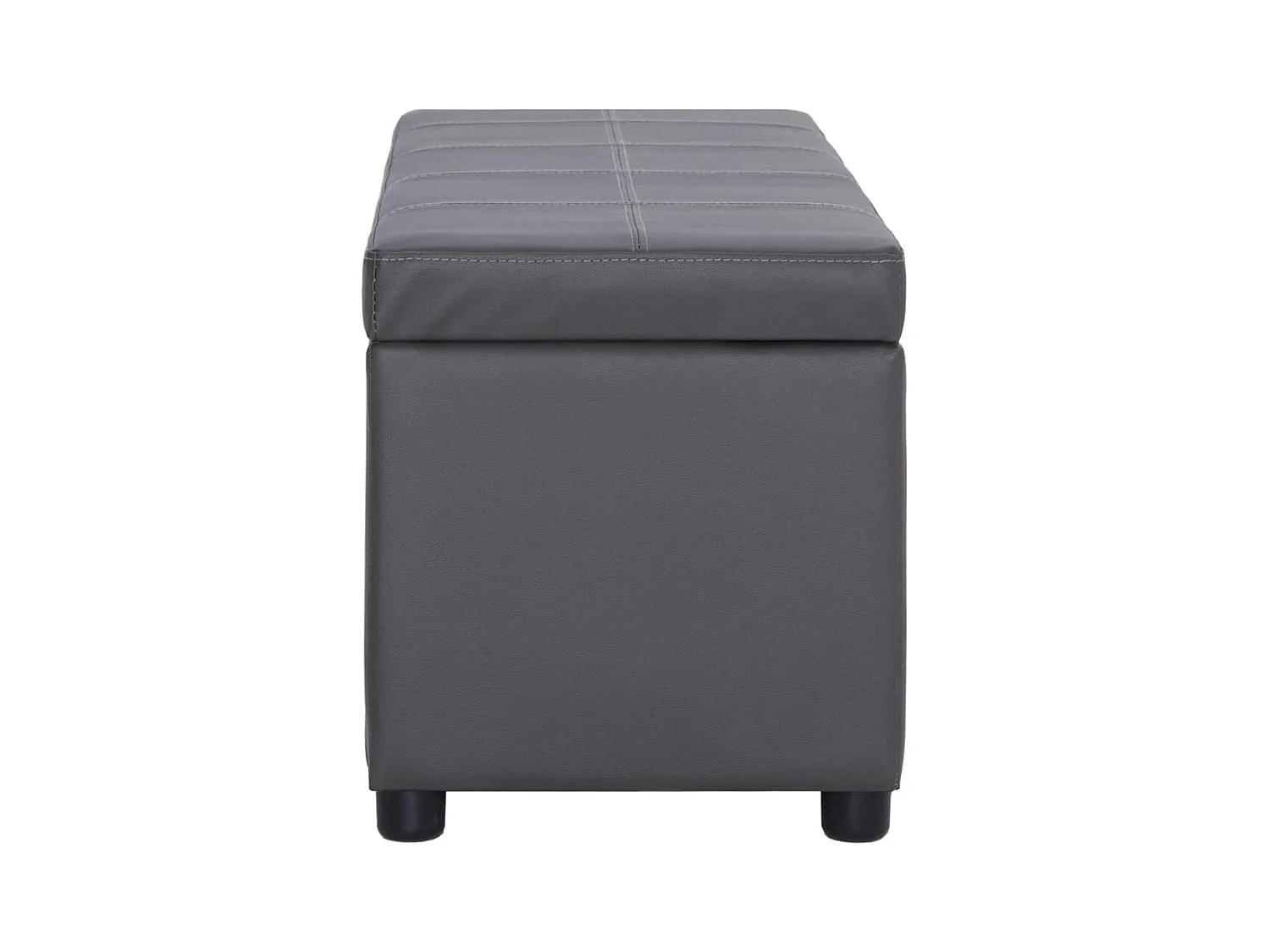 Banc avec compartiment de rangement 116 cm Gris Similicuir