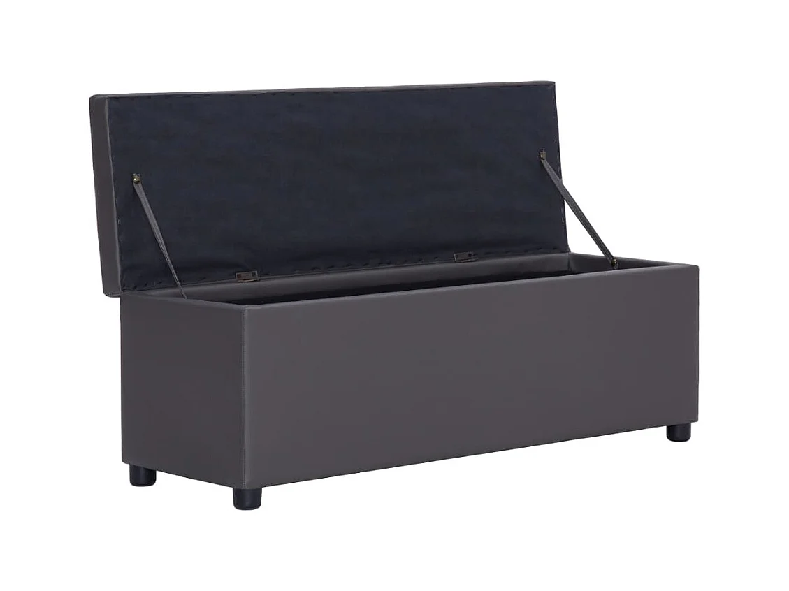 Banc avec compartiment de rangement 116 cm Gris Similicuir