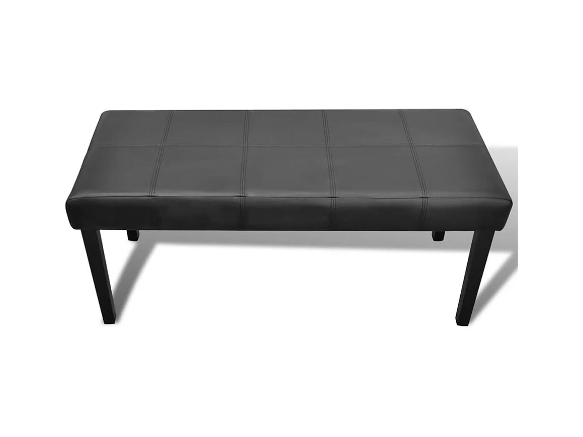 Banco de piel sintética de alta calidad color negro.