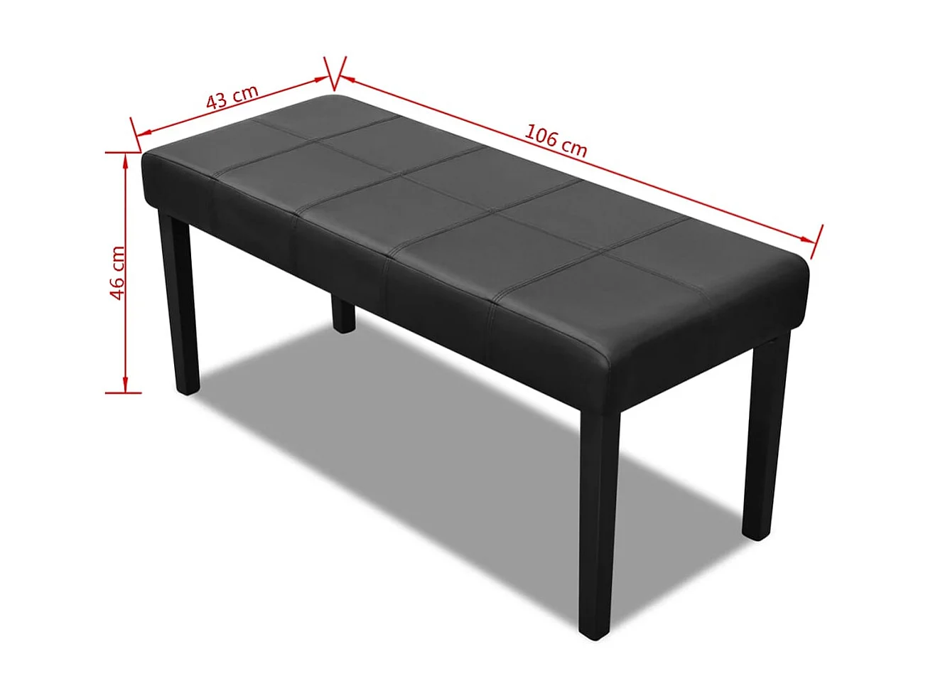 Panca in pelle sintetica di alta qualità nera
