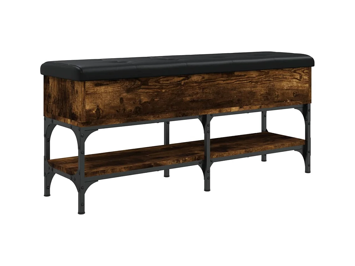 Banco zapatero roble ahumado 102x32x45 cm madera de ingeniería