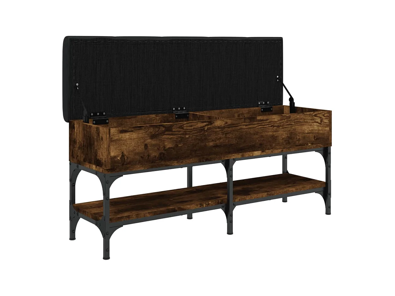 Banco zapatero roble ahumado 102x32x45 cm madera de ingeniería