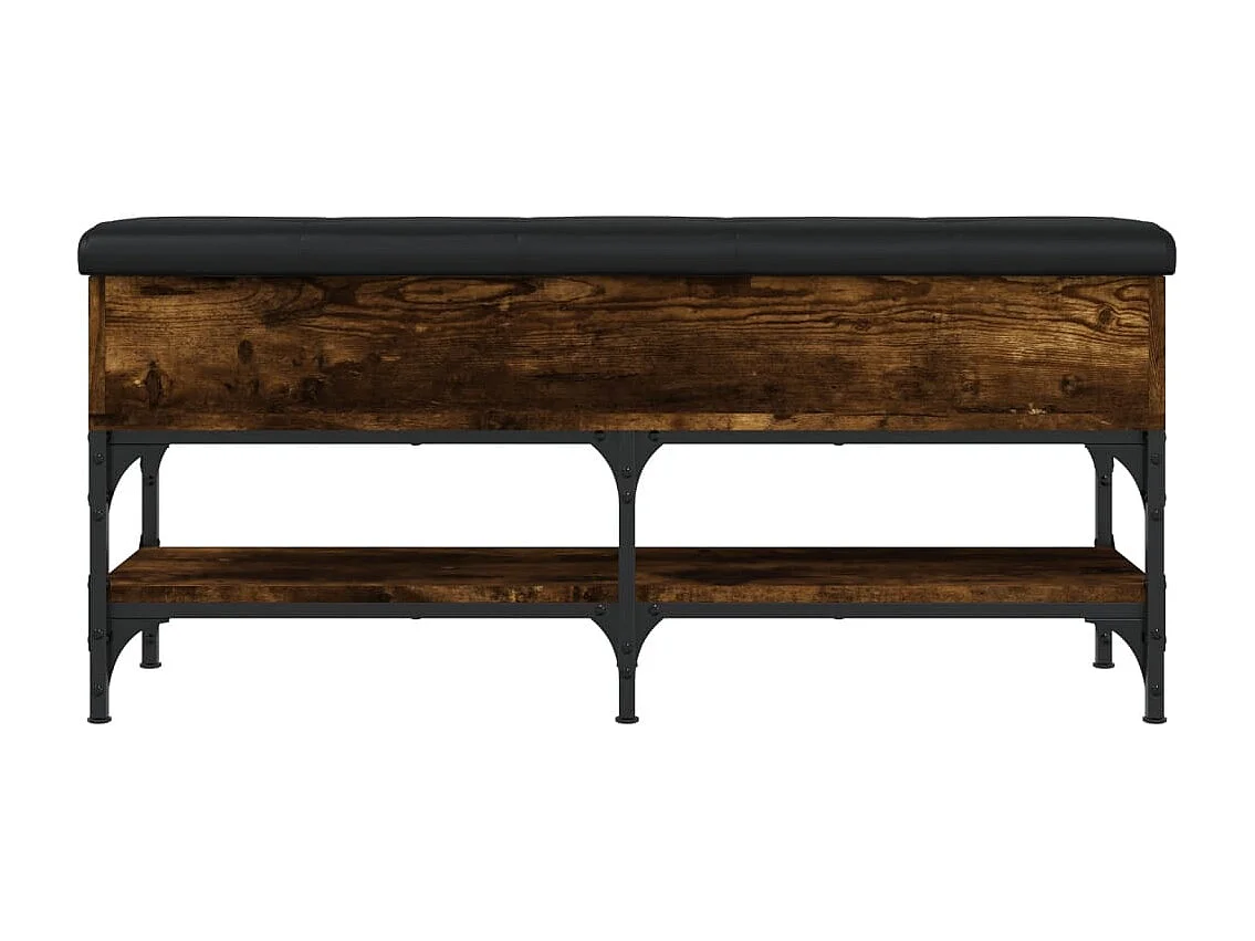 Panca portascarpe in rovere affumicato 102x32x45 cm in legno ingegnerizzato