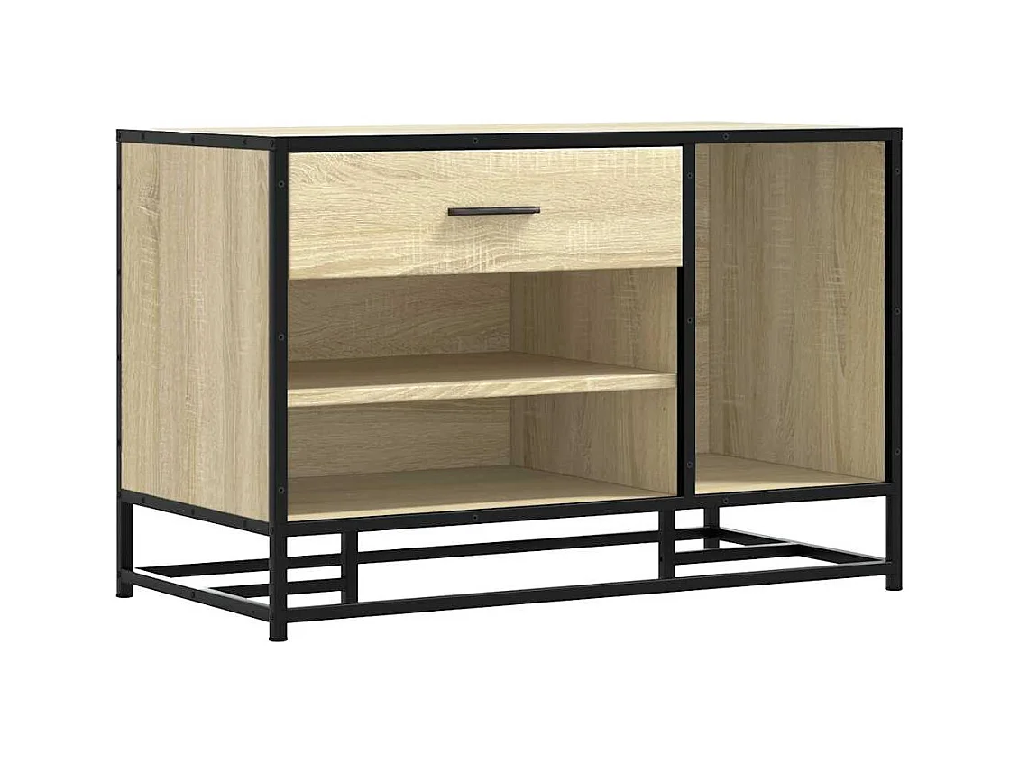 Banc à chaussures chêne sonoma bois d'ingénierie et métal