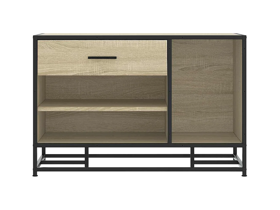 Banc à chaussures chêne sonoma bois d'ingénierie et métal