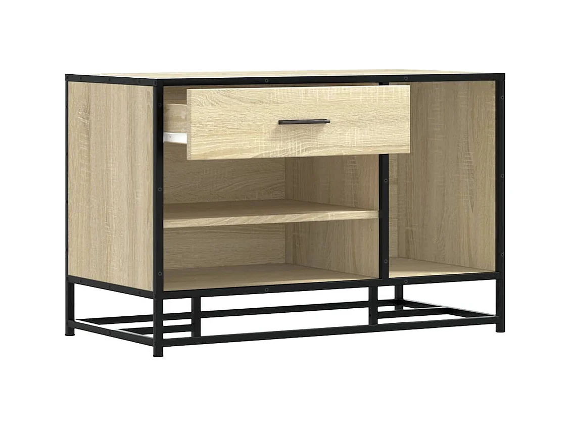 Banc à chaussures chêne sonoma bois d'ingénierie et métal