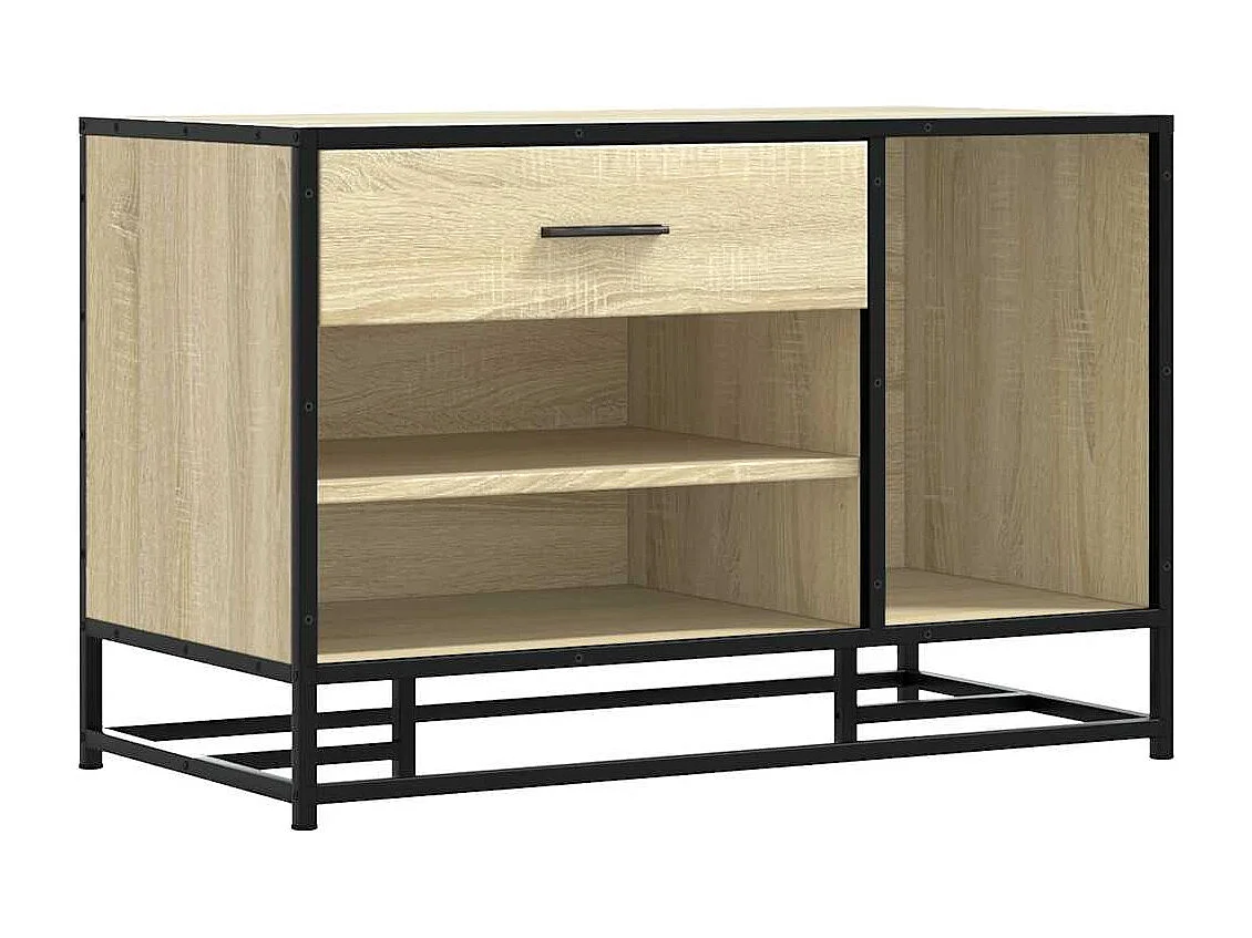 Banc à chaussures chêne sonoma bois d'ingénierie et métal