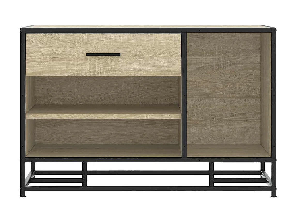 Banc à chaussures chêne sonoma bois d'ingénierie et métal