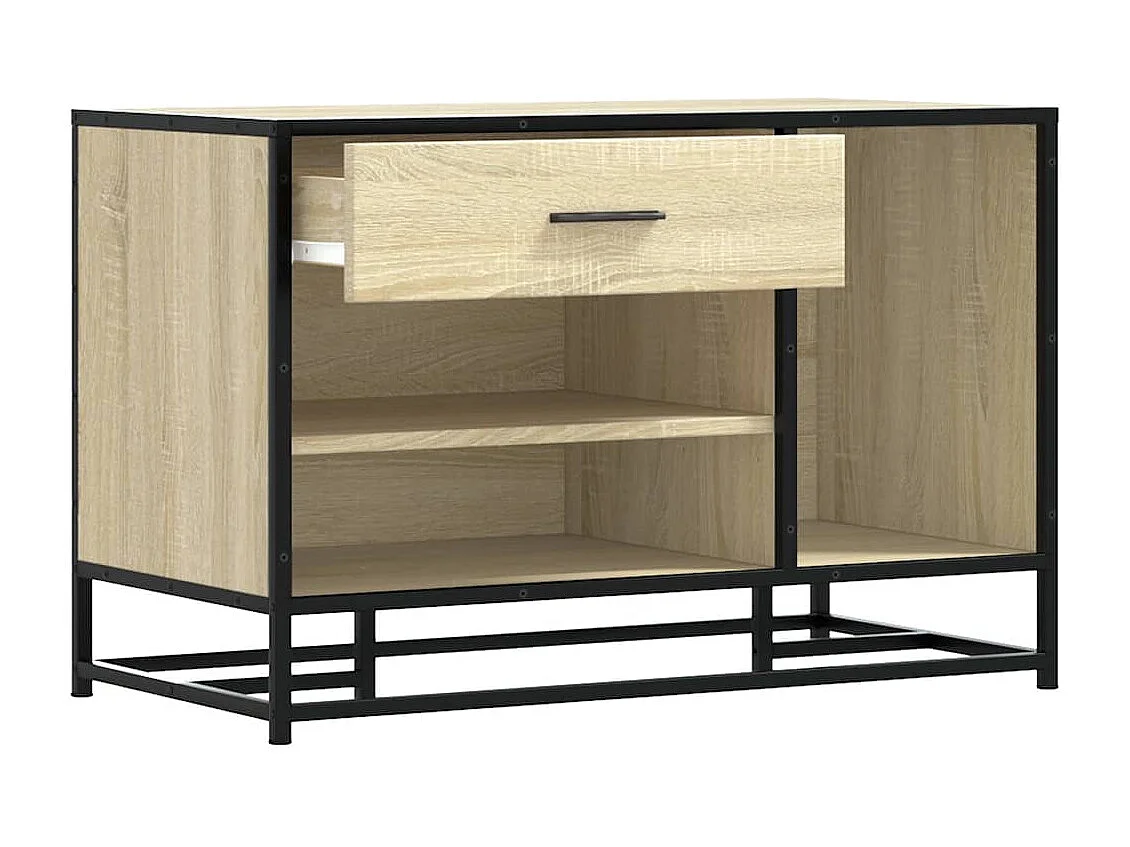 Banc à chaussures chêne sonoma bois d'ingénierie et métal