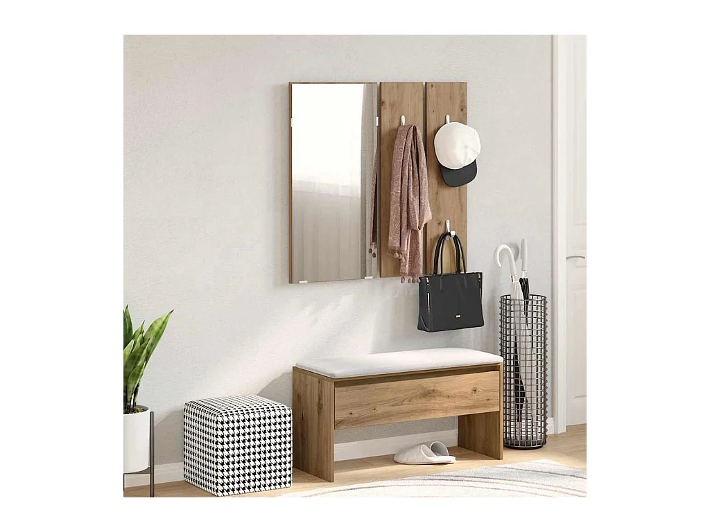 Conjunto de muebles de recibidor de madera de ingeniería de roble hecho a mano