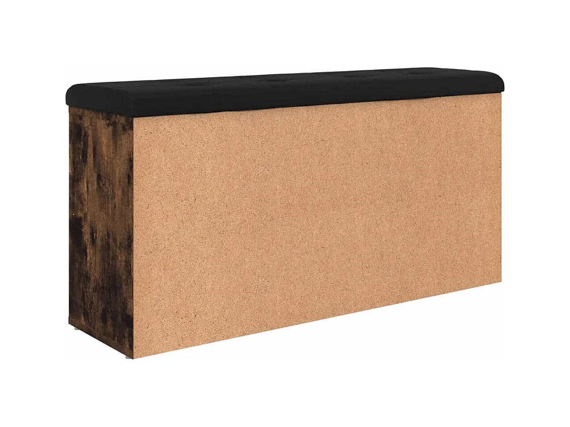 Panca portascarpe in rovere affumicato 102x32x50 cm in legno ingegnerizzato