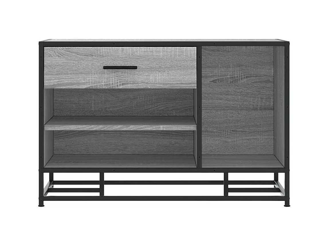 Banc à chaussures sonoma gris bois d'ingénierie et métal