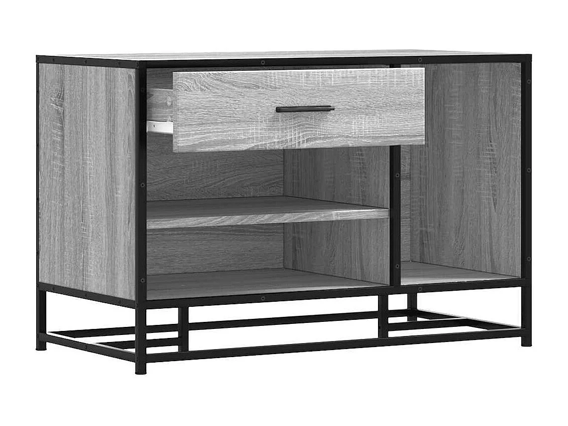 Banc à chaussures sonoma gris bois d'ingénierie et métal