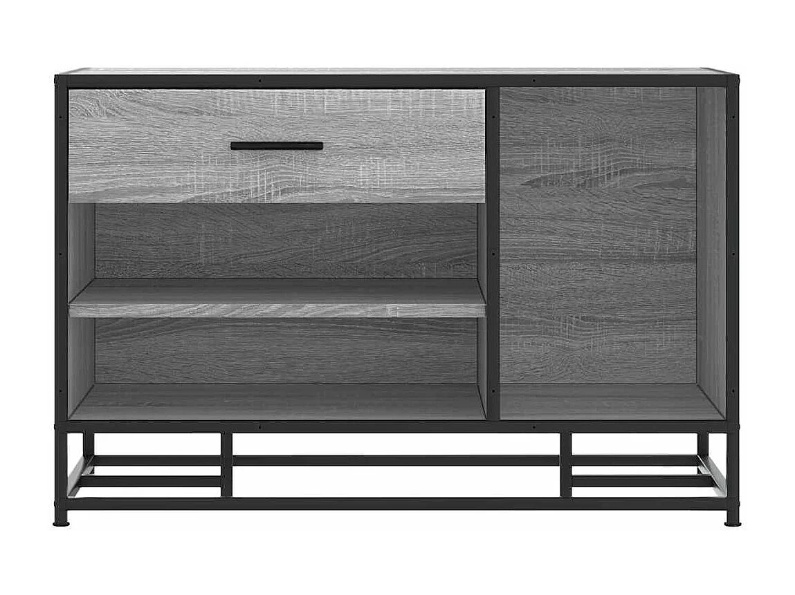 Banc à chaussures sonoma gris bois d'ingénierie et métal