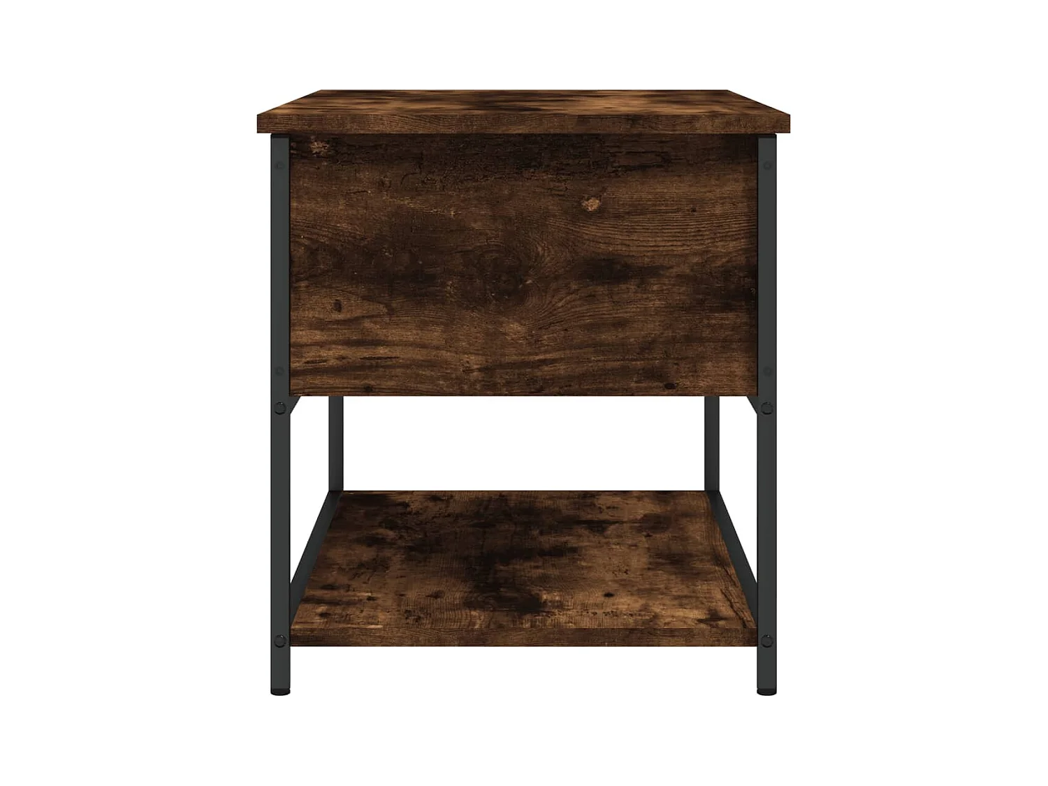 Sitzbank mit Stauraum aus geräucherter Eiche, 70 x 42,5 x 47 cm, Holzwerkstoff