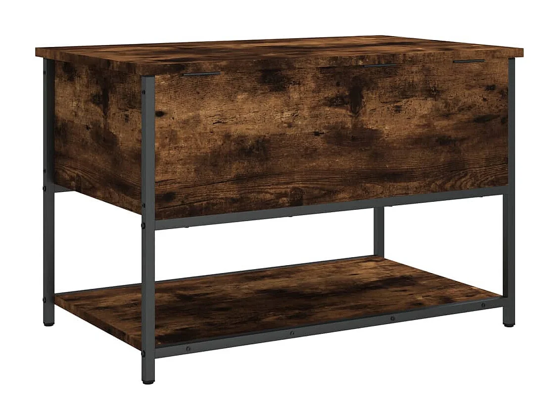 Panca contenitore in rovere affumicato 70x42,5x47 cm in legno ingegnerizzato