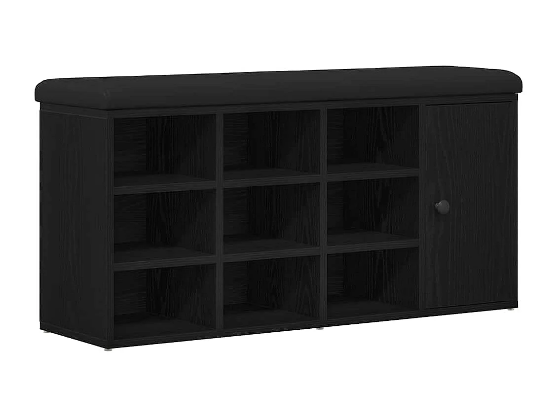 Banc à chaussures Noir 100 x 30 x 48 cm Bois d'ingénierie