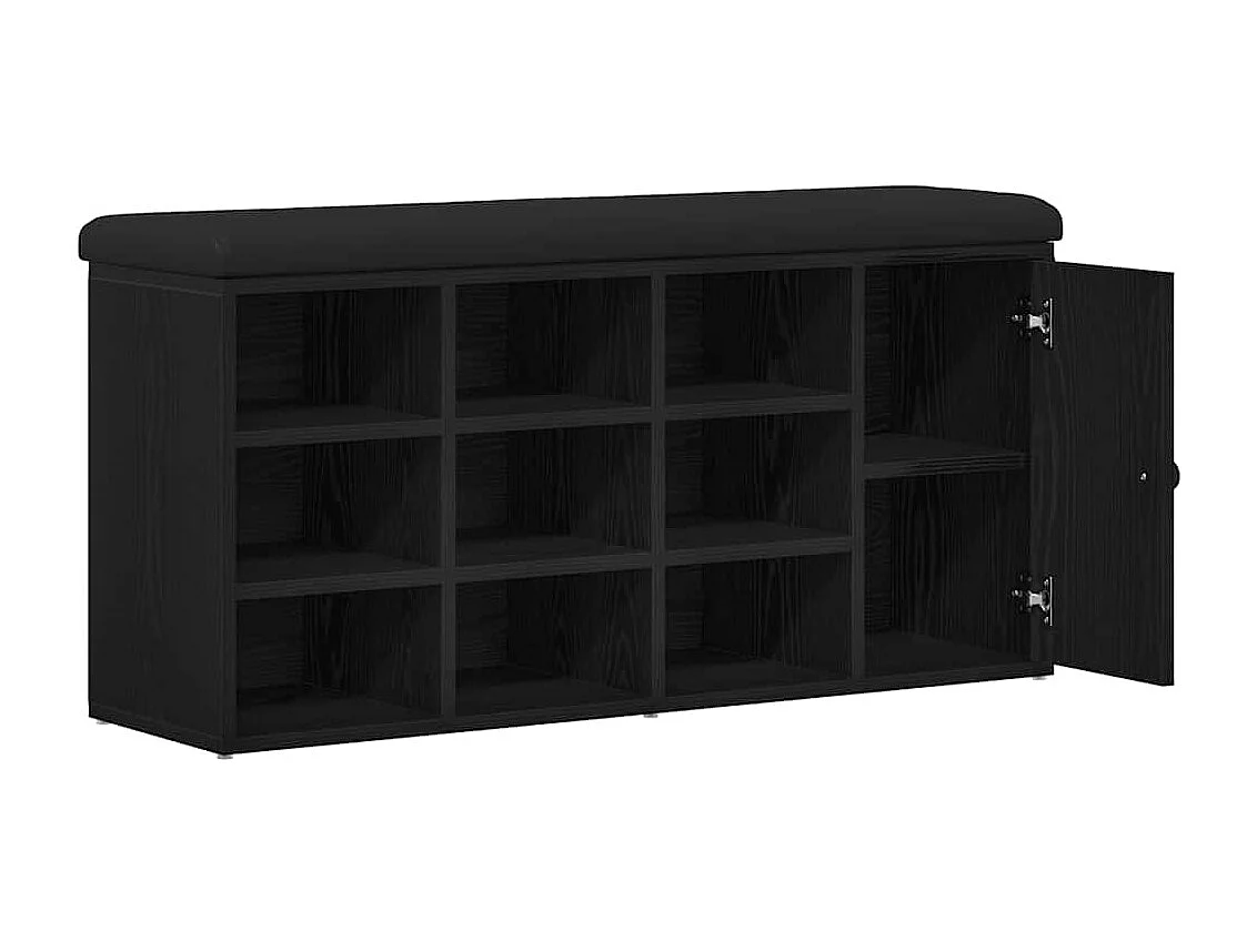 Banc à chaussures Noir 100 x 30 x 48 cm Bois d'ingénierie