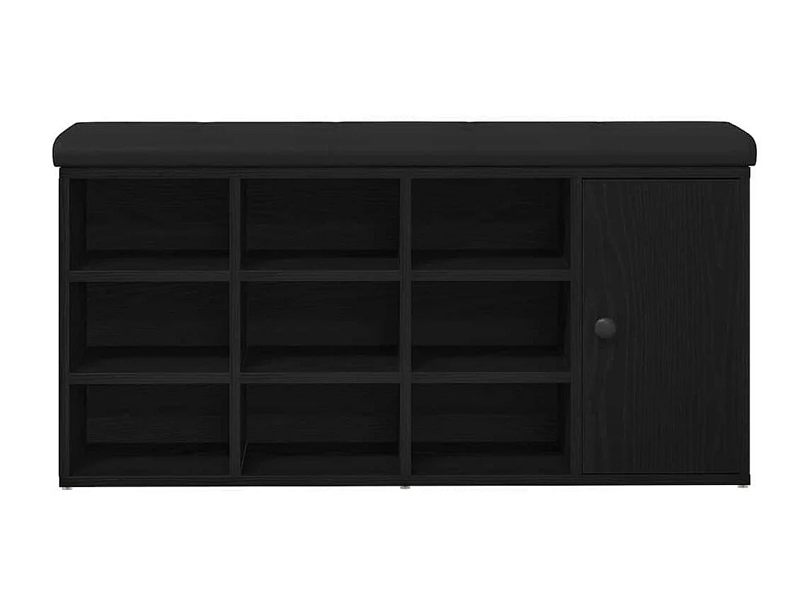 Banc à chaussures Noir 100 x 30 x 48 cm Bois d'ingénierie