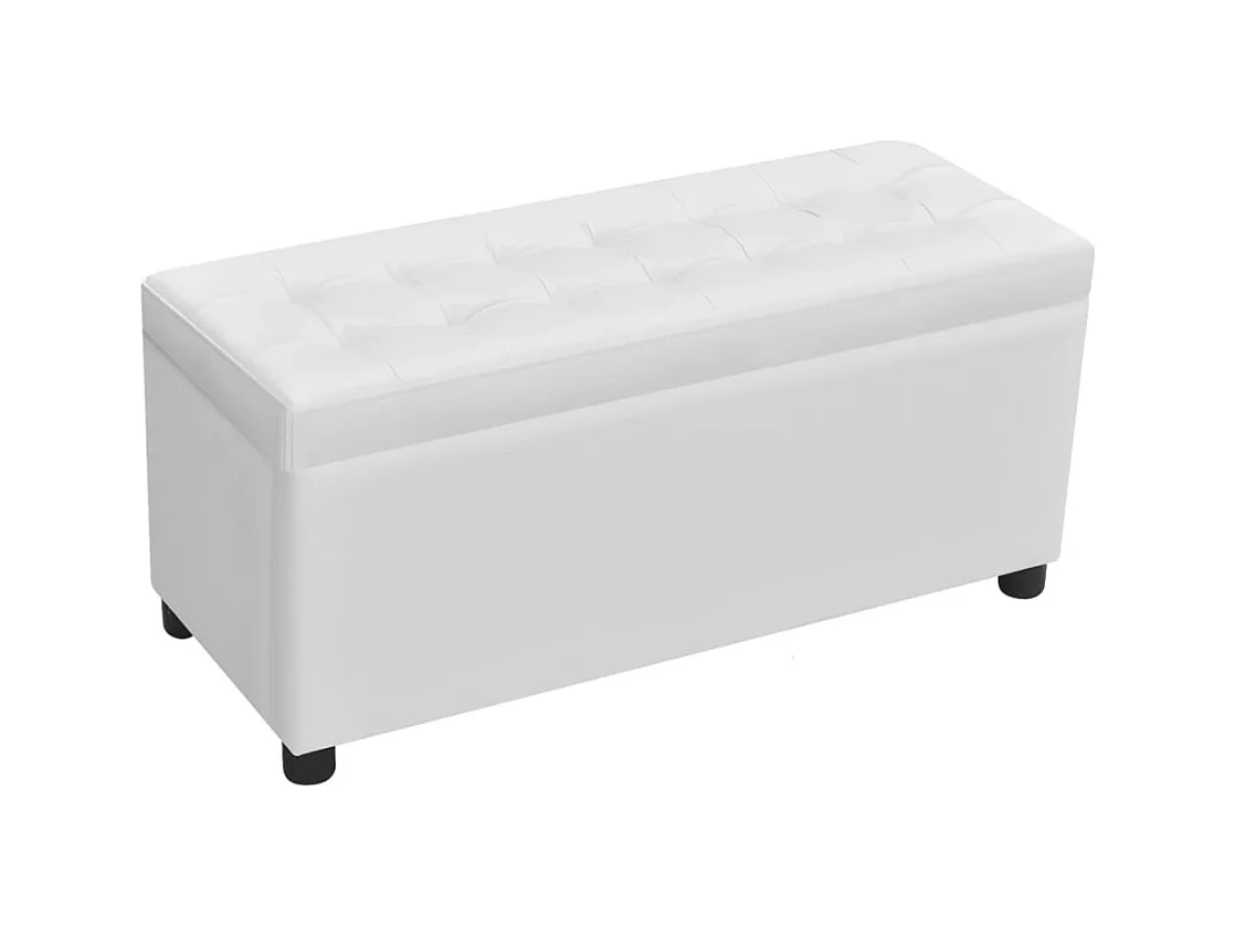 Pouf de rangement Cuir synthétique Blanc