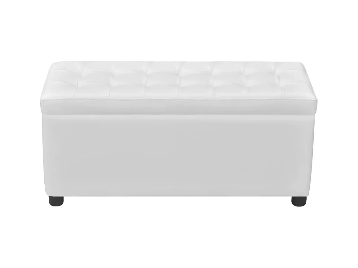 Pouf de rangement Cuir synthétique Blanc