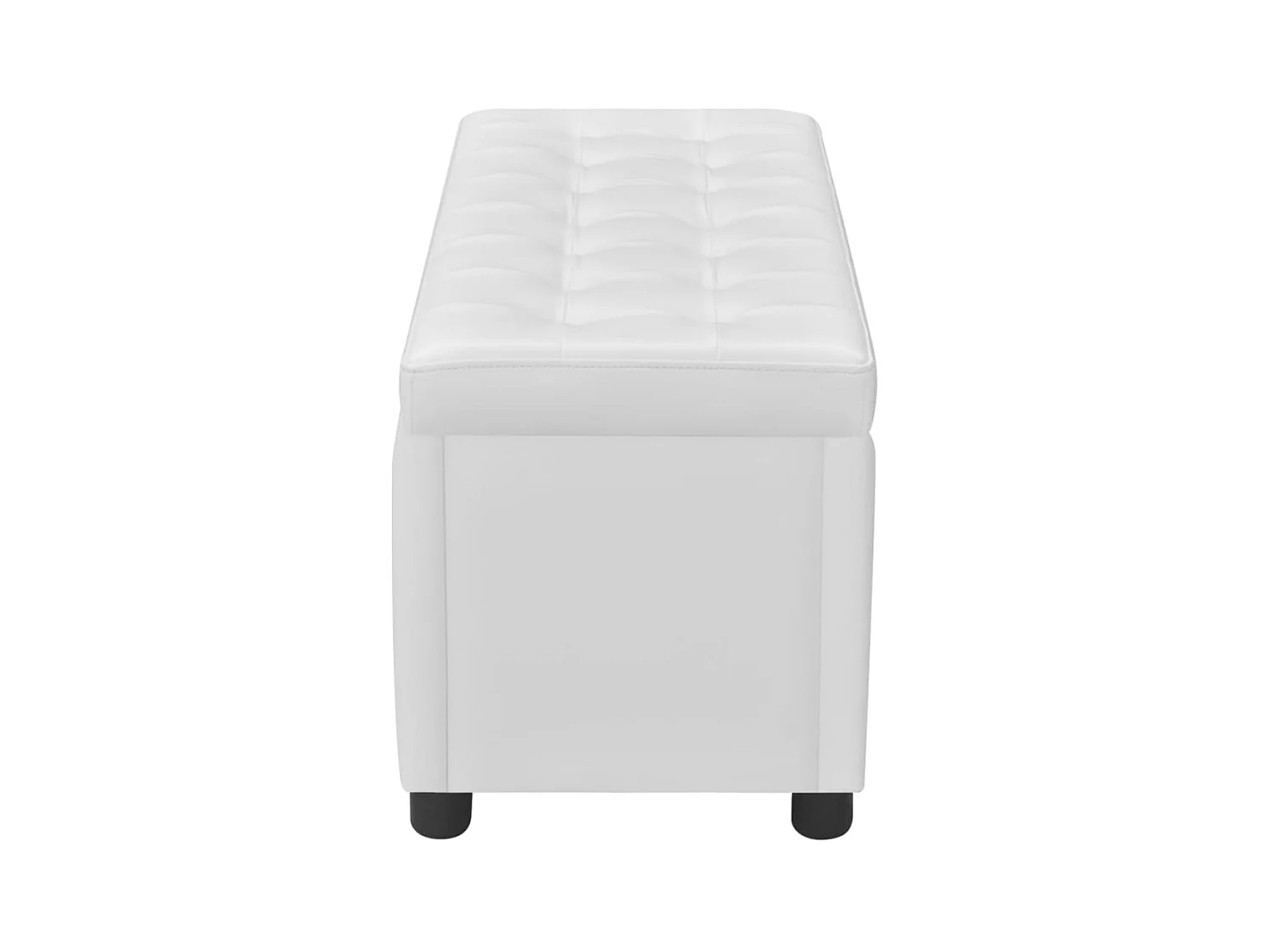 Pouf de rangement Cuir synthétique Blanc