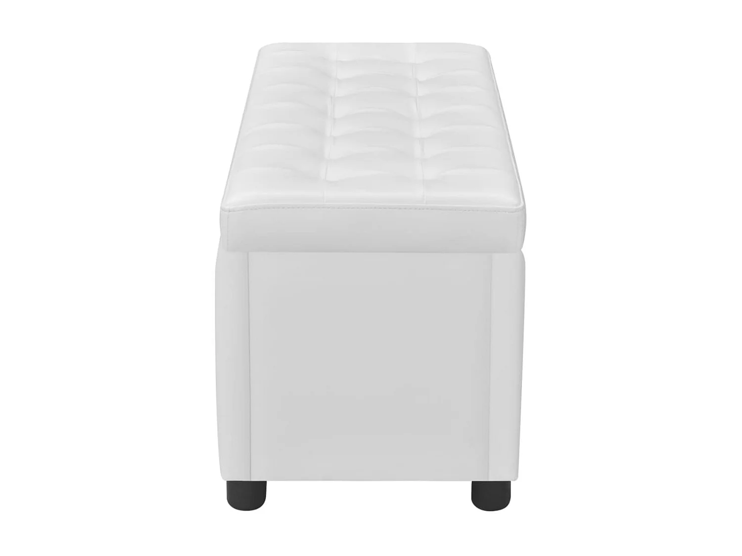 Pouf contenitore in pelle sintetica bianca