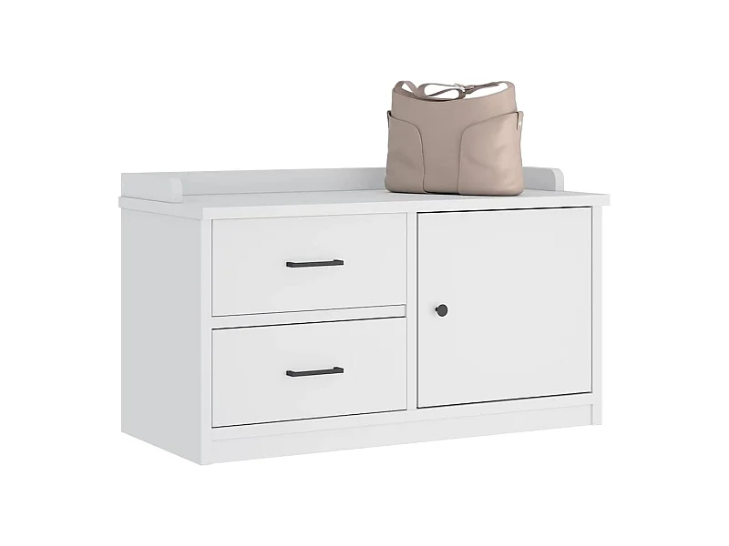 SANDNES witte halbank 87x40x50 cm massief grenenhout