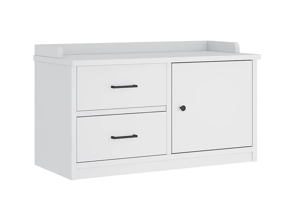 SANDNES weiße Flurbank 87x40x50 cm massives Kiefernholz