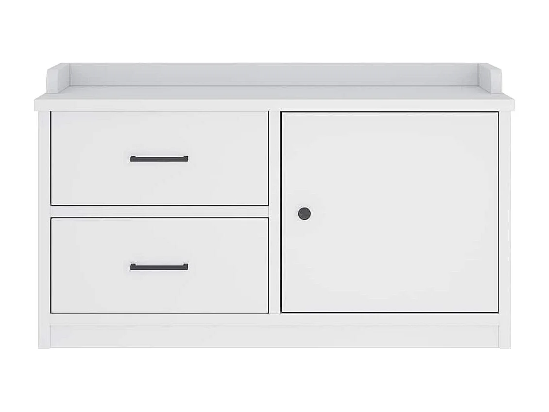 Panca da ingresso SANDNES bianca 87x40x50 cm in legno massello di pino