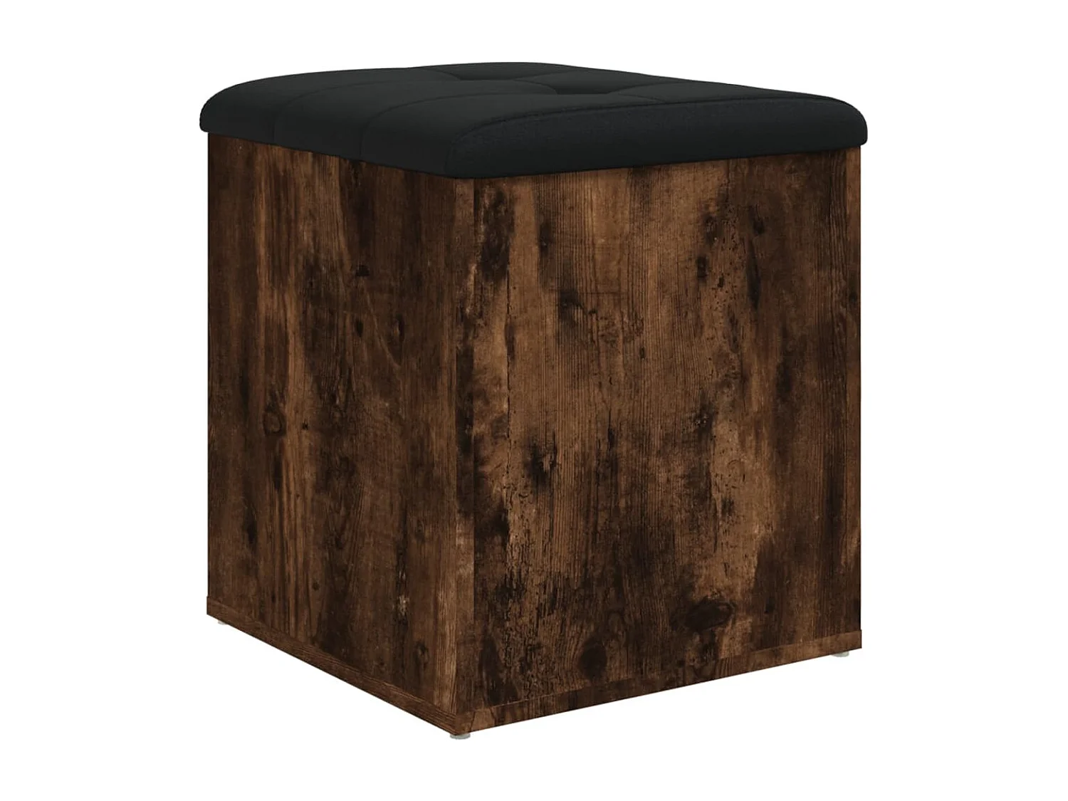 Panca contenitore in rovere affumicato 42x42x45 cm in legno ingegnerizzato