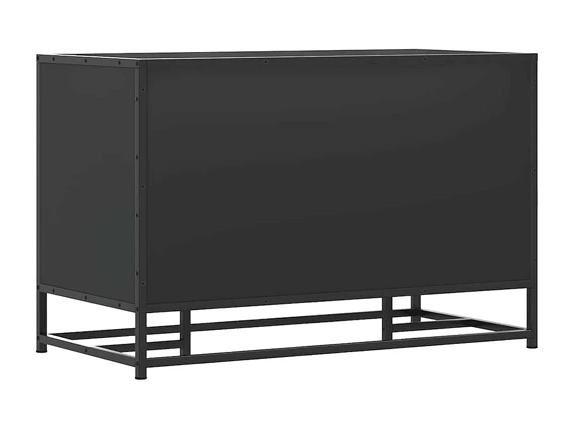 Panca portascarpe nera 80x40x53,5 cm in legno ingegnerizzato e metallo