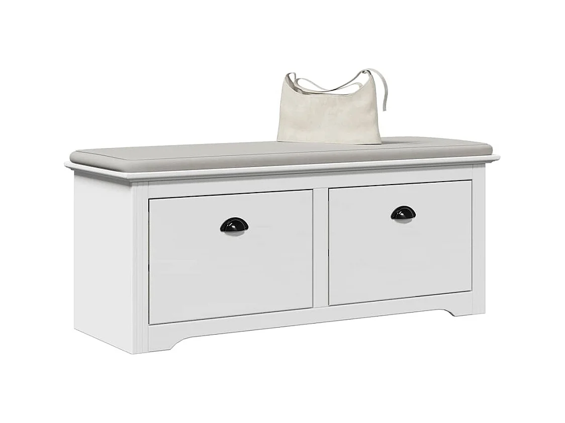 Panca da ingresso bianca BODO 114x40x45 cm