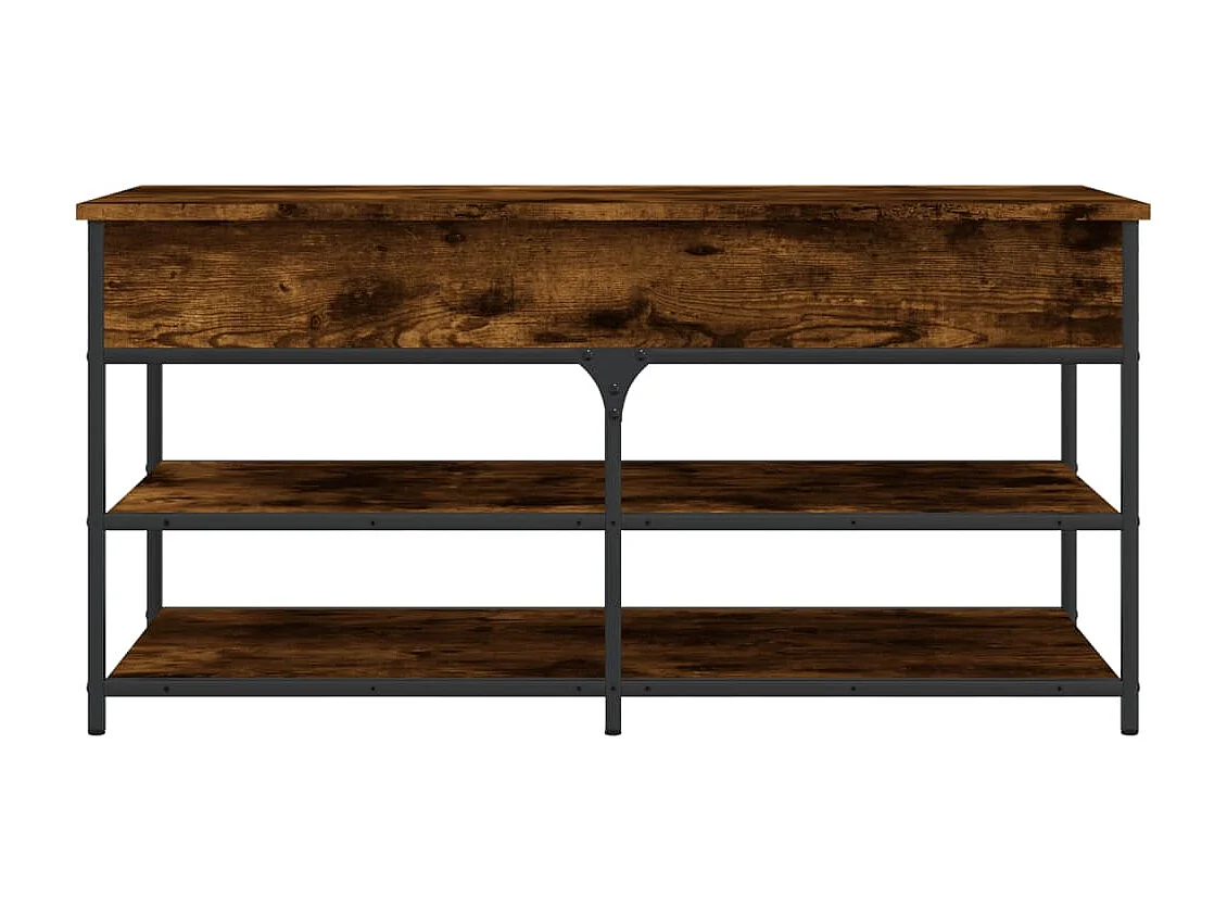 Panca portascarpe in rovere affumicato 100x42,5x50 cm in legno ingegnerizzato