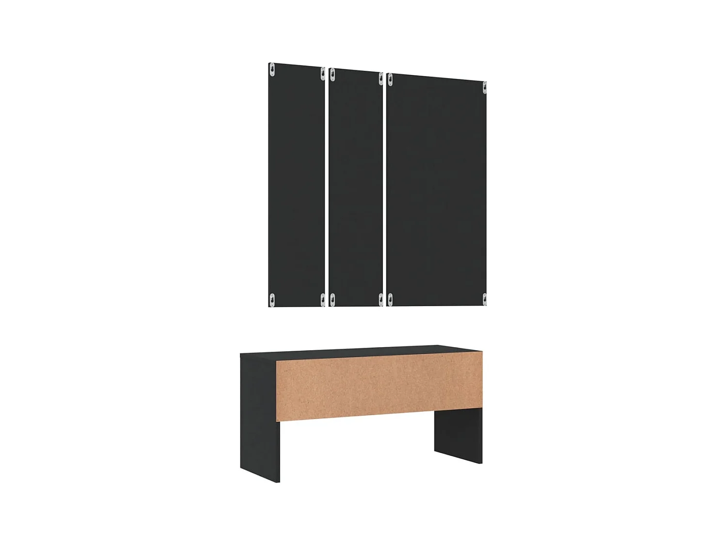 Conjunto de muebles de pasillo de madera de ingeniería negra