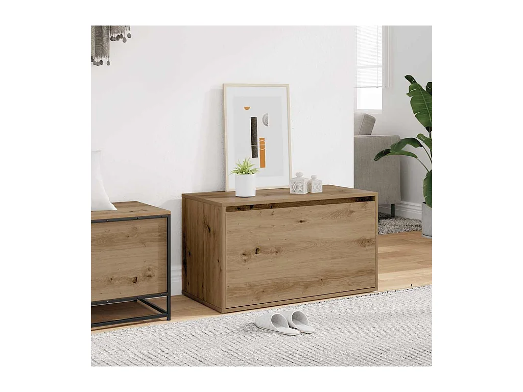 Banc d'entrée 80x40x45 cm chêne artisanal bois d'ingénierie